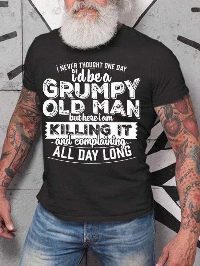 Grumpy Old Man Killing It Casual Printed Tshirts