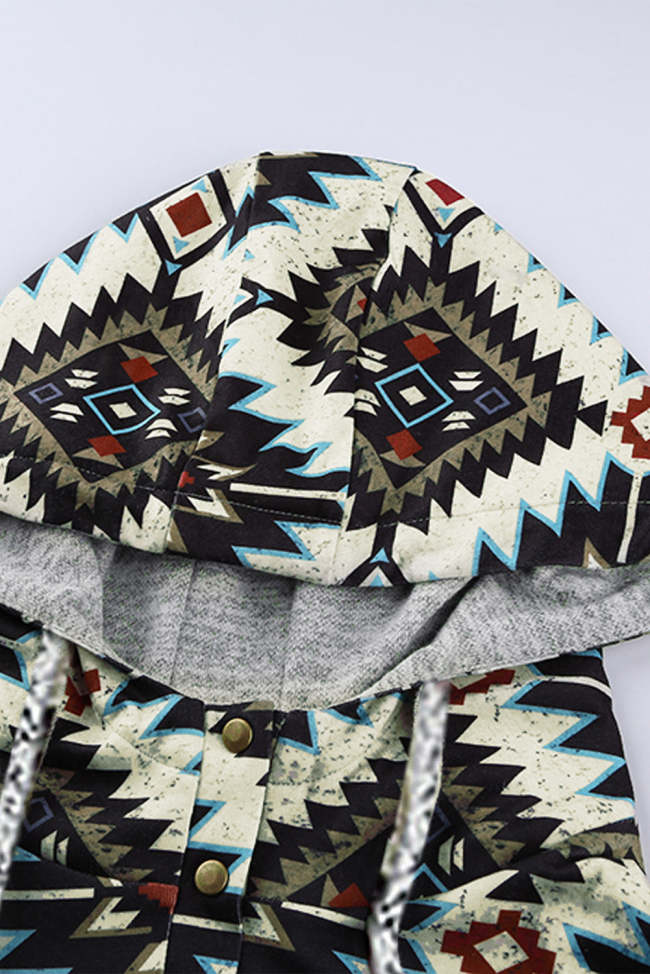 Aztec Tribal Geometric Print Hoodies with Pocket