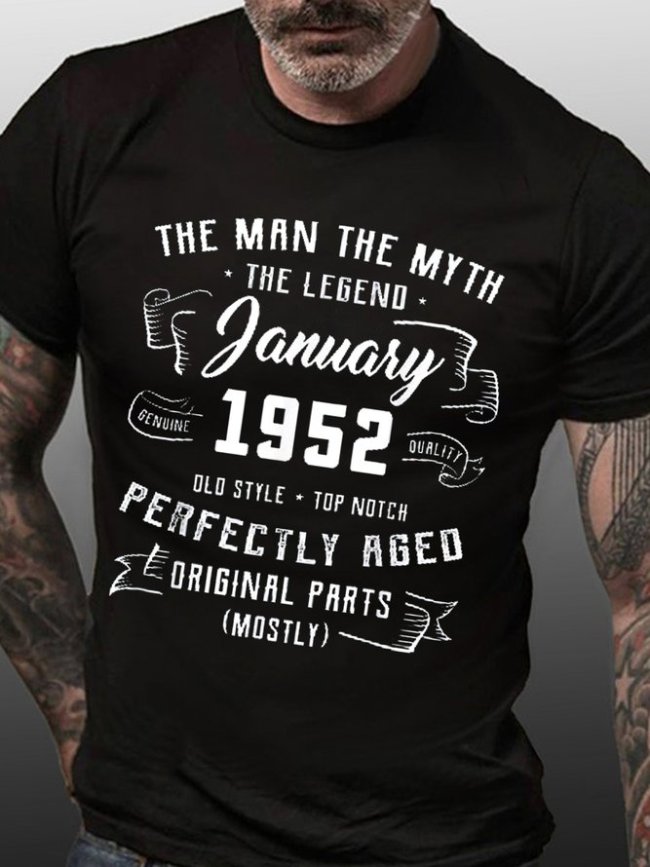 Man Myth Legend January 1952 70th Birthday Gift 70 Years Old T-Shirt