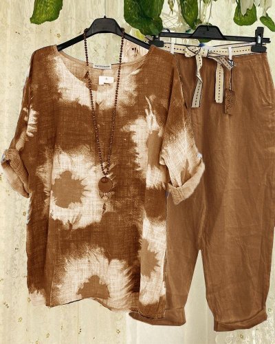 Cotton Blended Casual Shirt & Pant Suits Two-Piece Suit
