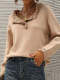 Women's Sweaters Casual Button Ruffle Long Sleeve Sweater