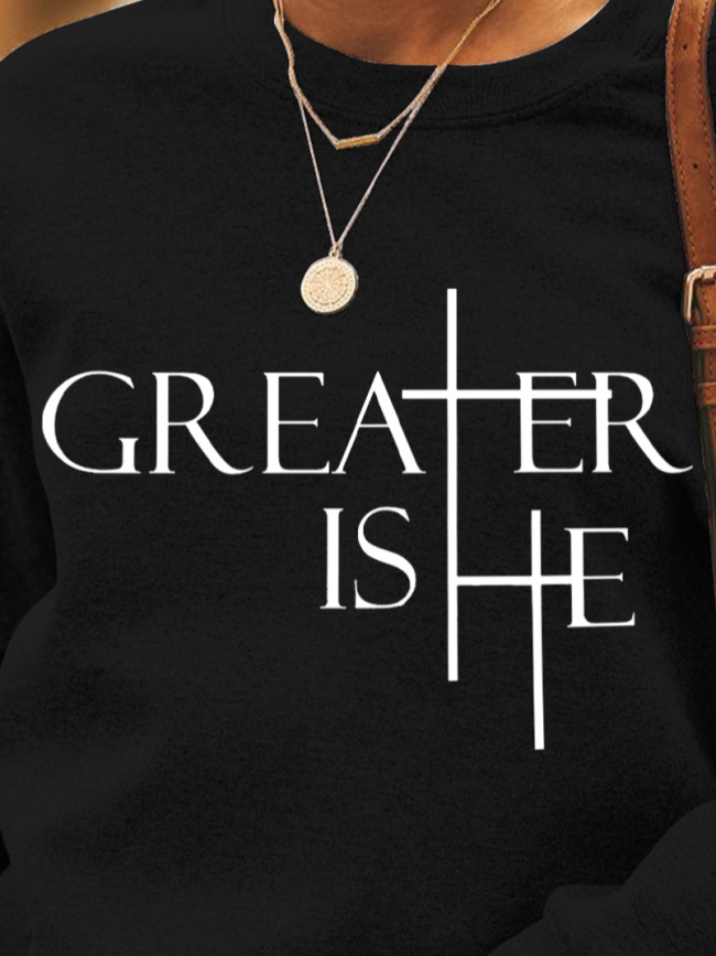 Greater Is He Cross Women's Sweatshirts