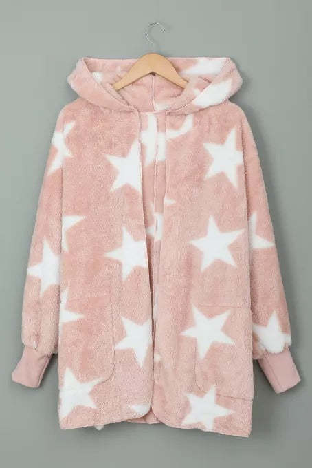 Star Pattern Fuzzy Coat