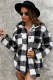 Button Front Gingham Teddy Coat