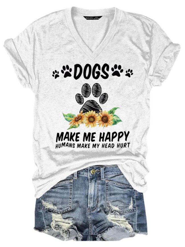 Dogs Make Me Happy Women's T-Shirt