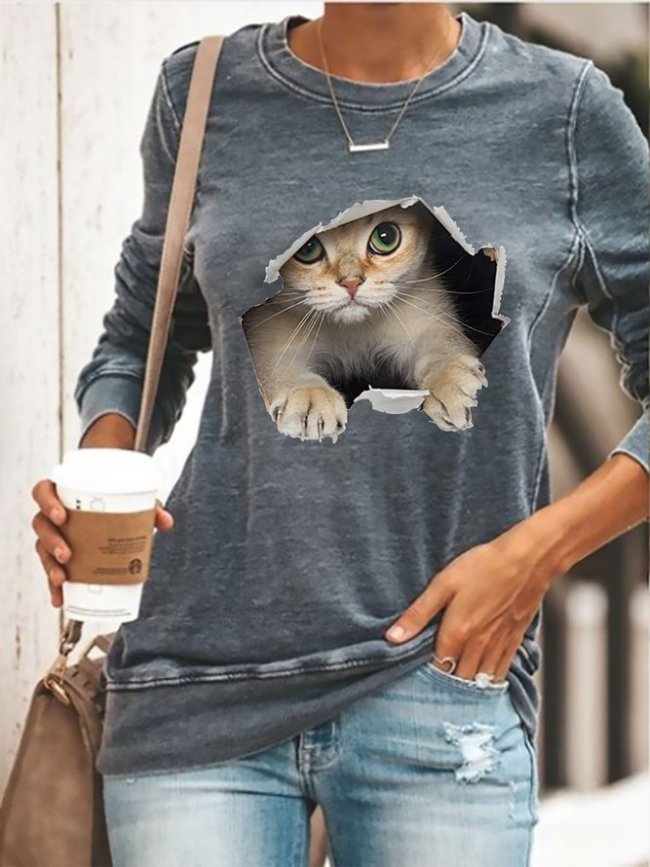 3D Cat Graphic Sweatshirts