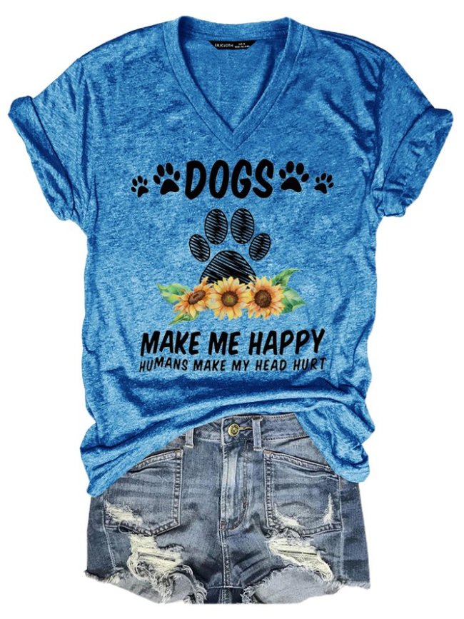 Dogs Make Me Happy Women's T-Shirt