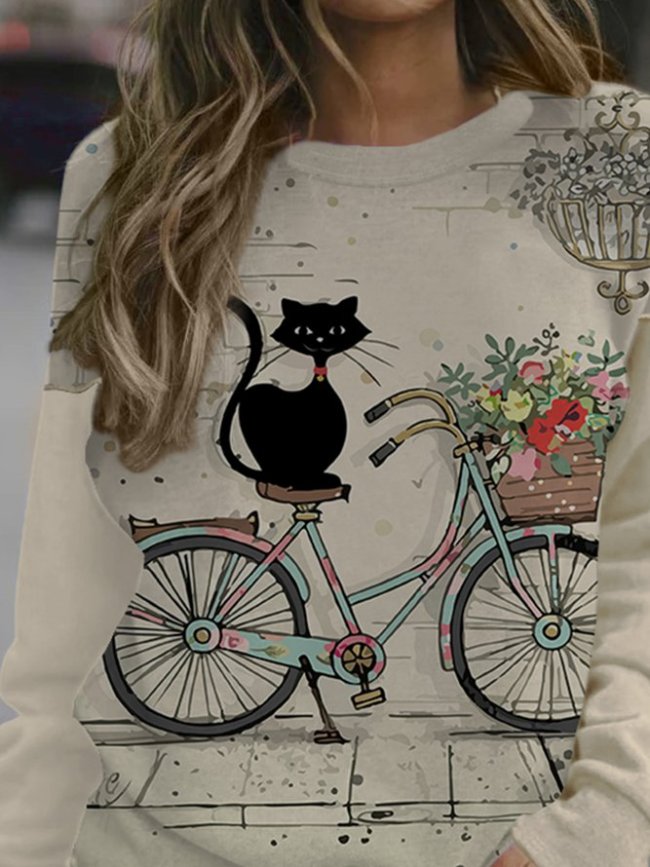 Bike Cat Women's Loosen Sweatshirts