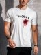 Men Casual Letter Print Short Sleeve T-Shirt