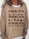 Womens A Lover A Friend A Dog Letter Print Crew Neck Sweatshirts