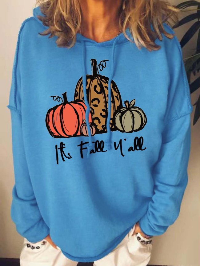 Women It's Fall Pumpkin Halloween Loose Sweatshirts