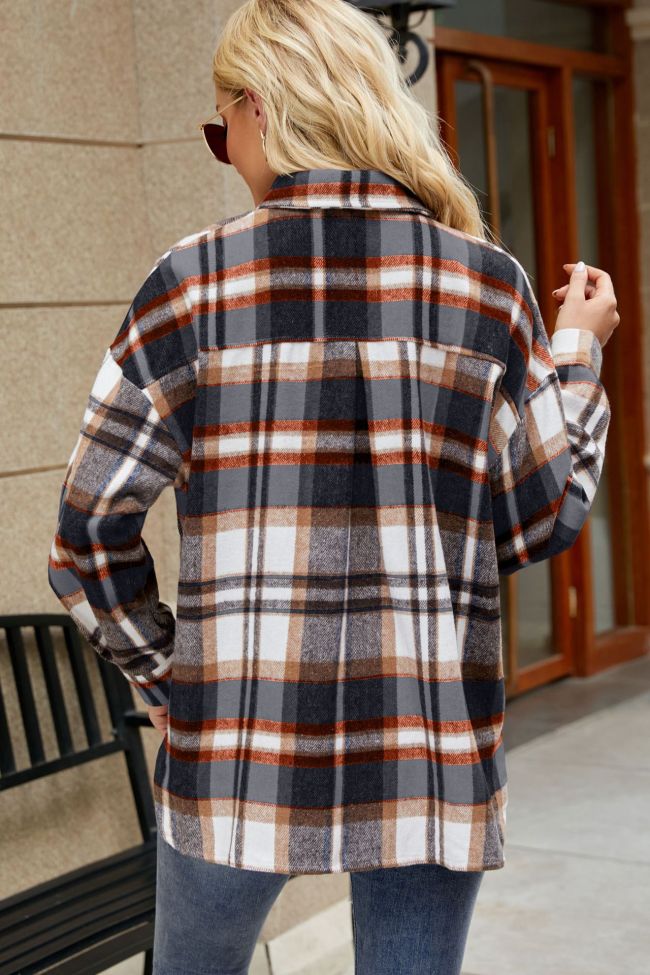 Women's Blouse Checker Print Plaid Long Sleeve Shirts
