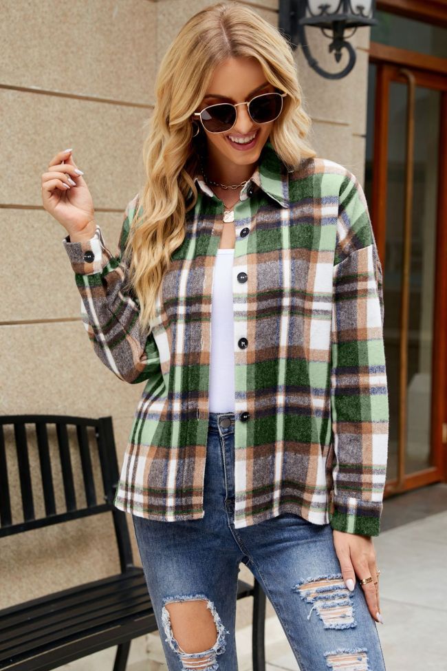 Women's Blouse Checker Print Plaid Long Sleeve Shirts