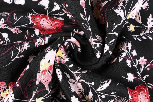 Women's Dress V-Neck Black Floral Print Long Sleeves Long Maxi Boho Dress