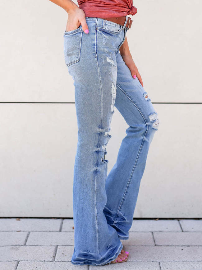 Jenny Distressed Bell Bottom Jeans