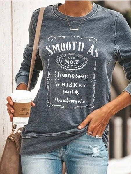 Smooth As Tennessee Whiskey Sweet As Strawberry Wine Graphic Sweatshirt