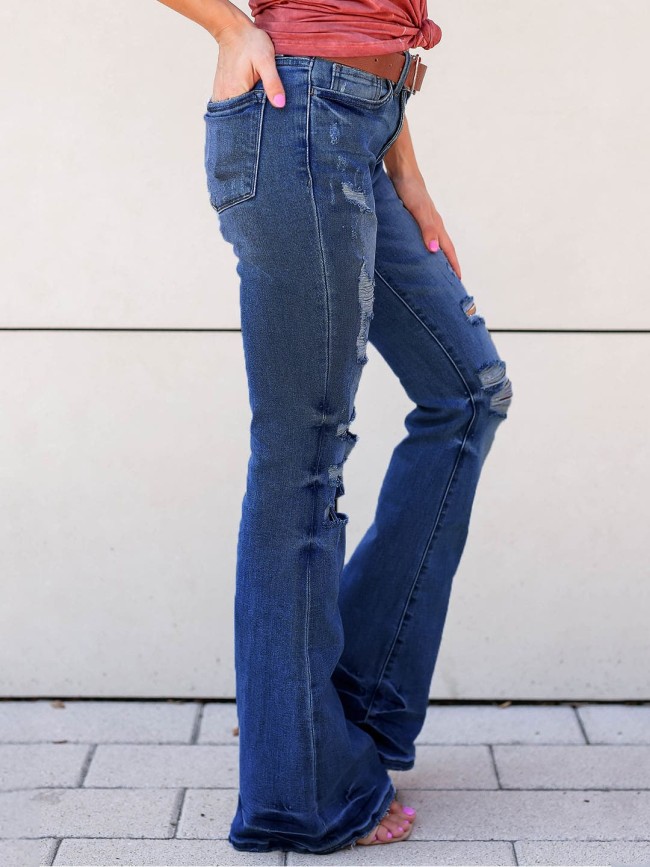 Jenny Distressed Bell Bottom Jeans