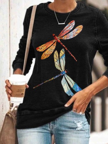 Flying Dragonfly Graphic Sweatshirt
