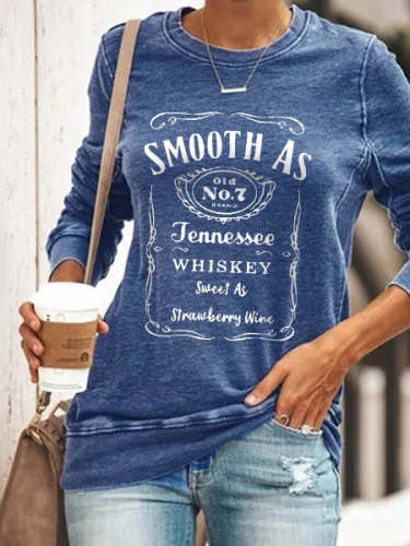 Smooth As Tennessee Whiskey Sweet As Strawberry Wine Graphic Sweatshirt