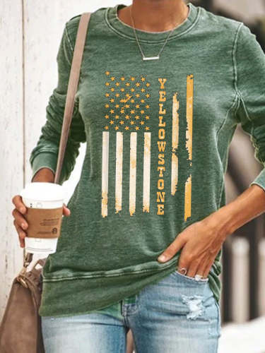 Favorite Series Flag Graphic Cozy Sweatshirt