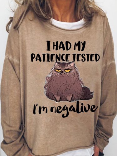 I Had My Patience Tested I'm Negative Women's Cat Sweatshirts