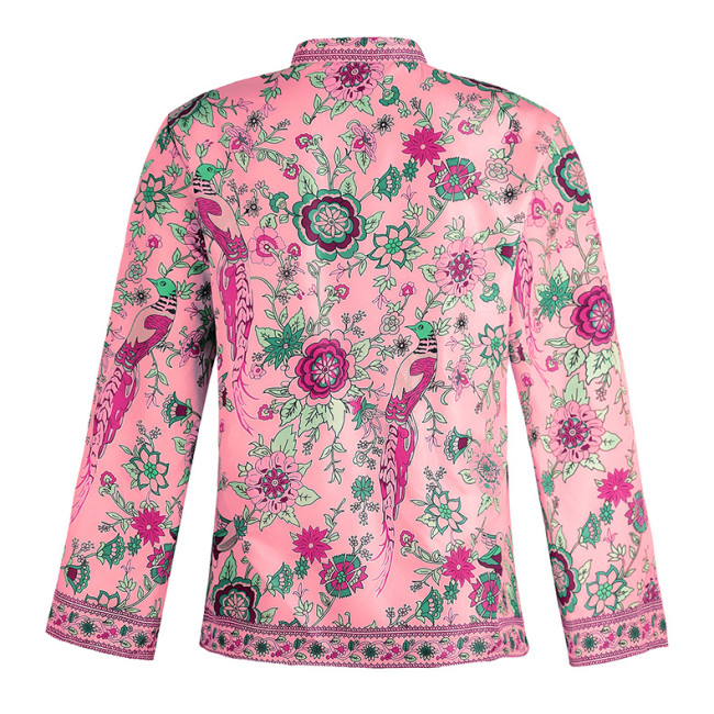 Women's Shirt Floral Print V-Neck Long Sleeve Blouse Top