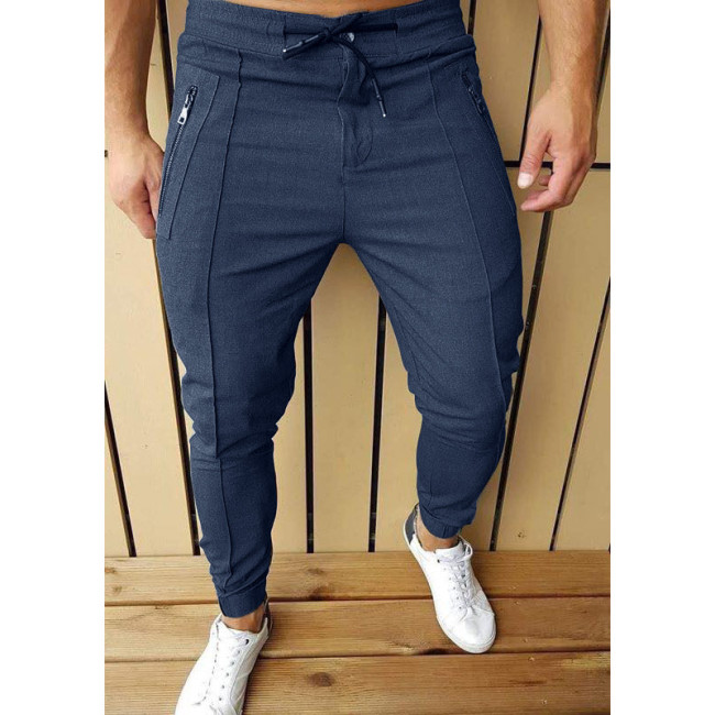 Men's Casual Solid Color Pant Skinny Slim Fit Mens Sport Pant