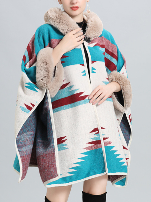 ladies knitted loose thickened shawl coat