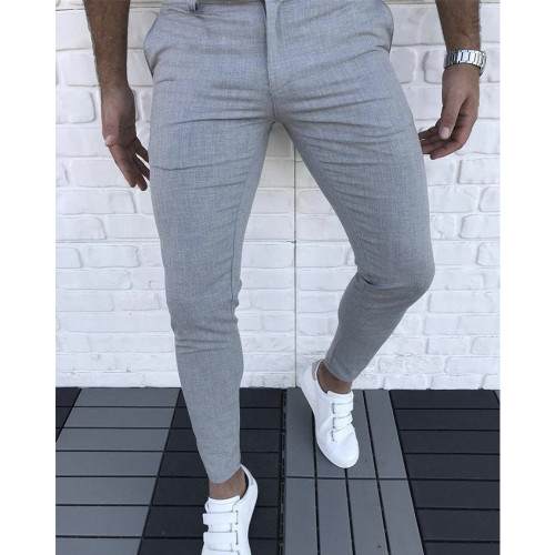 Men's Casual Solid Color Pant Skinny Slim Fit Mens Pant