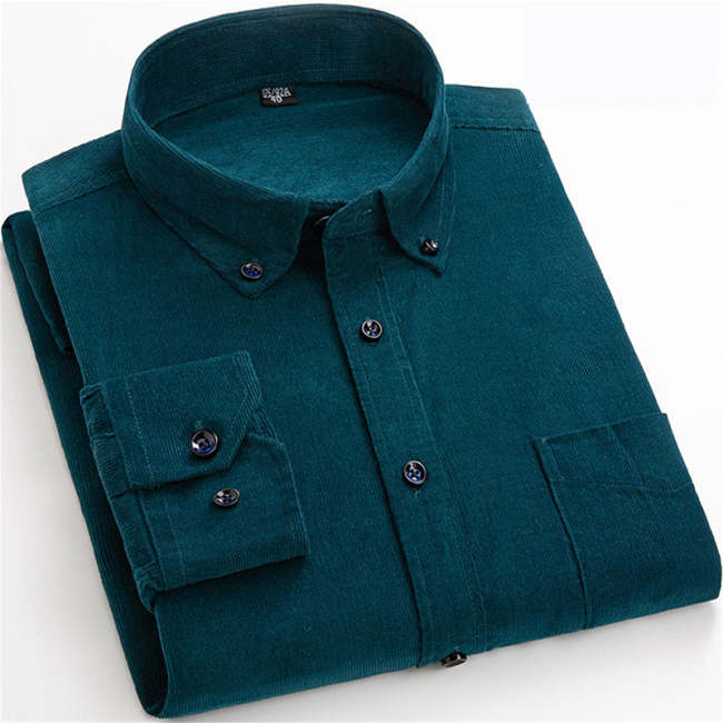 Cotton Corduroy Long-sleeved Men Shirt Casual Multi-colored Shirts