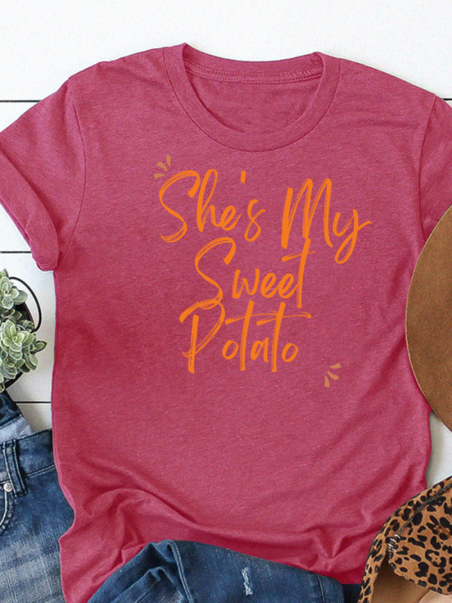 Couple's T Shirts She's My Sweet Potato I Yam Set Short Sleeve T Shirts Sets Great Gifts For Couple Or Lovers