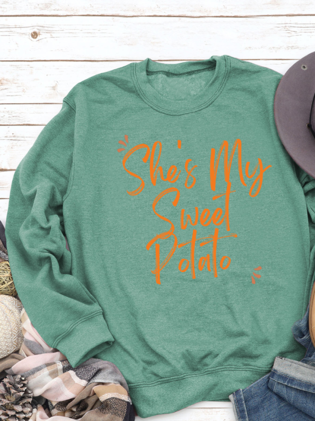 Couple's She's My Sweet Potato I Yam Set Crewneck Sweatshirts Sets Sweet Funny Gifts For Couple Or Lovers