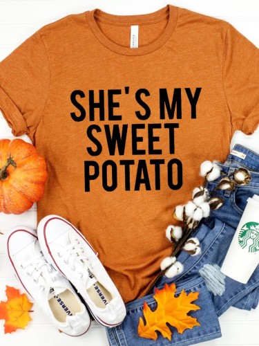 She's My Sweet Potato I Yam Matching Cotton T-shirts