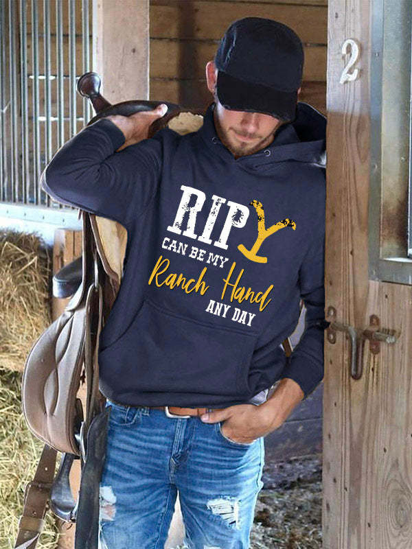 Rip Can Be My Ranch Hand And Day Graphic Mens Classic Hoodie
