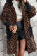 Casual Street Leopard Pocket Hooded Collar Jacket Outerwear
