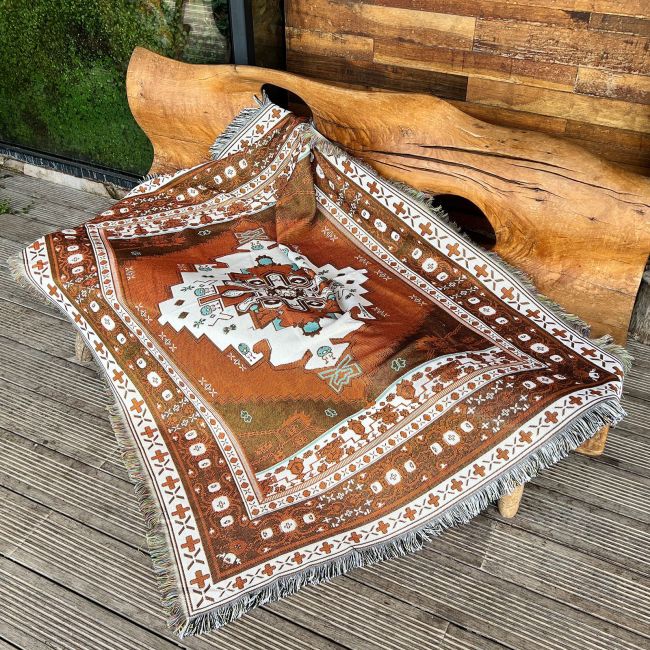 Rust Southwest Native American Indian Throw Blanket Aztec Blanket for Bed Couch/Sofa/Chair/Recliner/Loveseat/Window/Hiking/RV