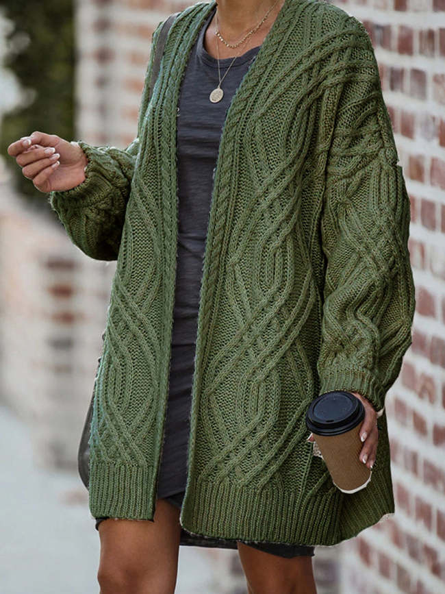 Casual Loose Solid Color Sweater Cardigan