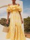 Womens Holiday Dress Hollow out Floral off Shoulder Long Maxi Dress for Holiday Beach Photo Shoot