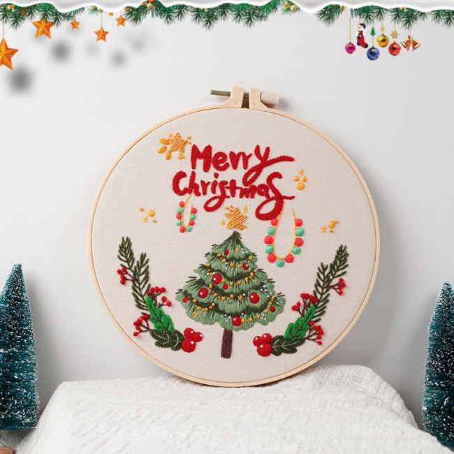 DIY Hand Embroidered Set Sewing Tools Merry Christmas Santa Claus Gifts DIY Set
