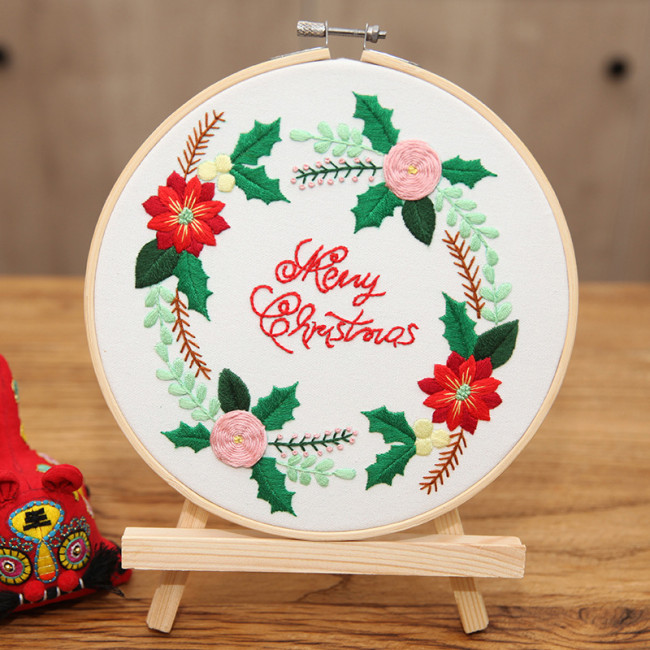 Diy Hand Embroidered Set Sewing Tools Merry Christmas Santa Claus Christmas Socks Christmas Tree