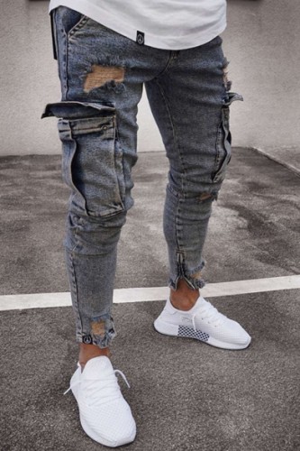 Street Guys Jeans Solid Color Bleach Mid Rise Ankle Fitted Jeans