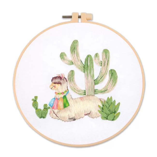 Llama & Cactus DIY Hand Embroidery Kit 20cm