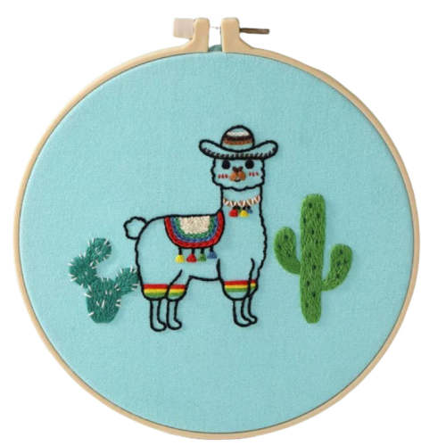 Llama & Cactus  Hand Embroidery Kit 8”