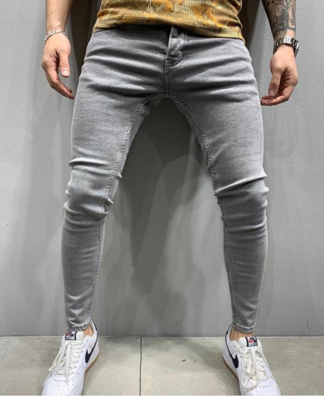 Men's Skinny Jeans Elastic Denim Pencil Leggings Casual Pants Street Hip Hop Minimalism Jeans