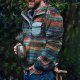 Men's Fleece Sweatshirt West Tribal Retro Pullover Stand Collar Sweatshirt