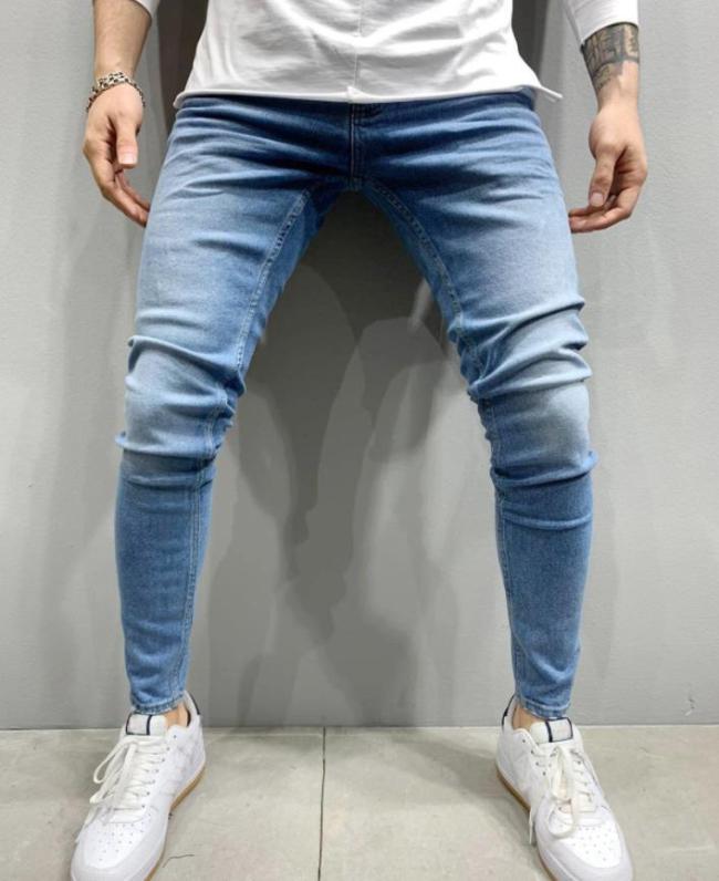 Men's Skinny Jeans Elastic Denim Pencil Leggings Casual Pants Street Hip Hop Minimalism Jeans
