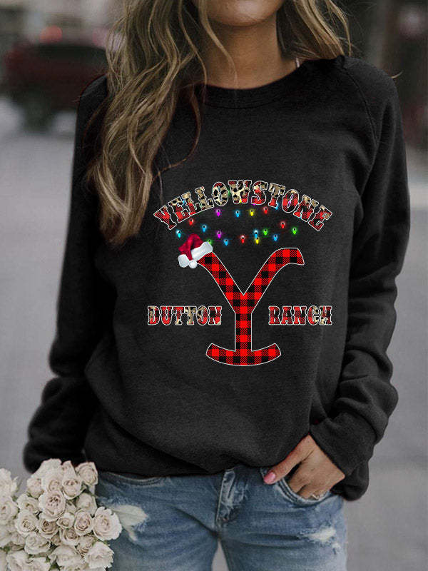 Womens Christmas Sweatshirt Favorite TV Show Y Letter Graphic Sweatshirt
