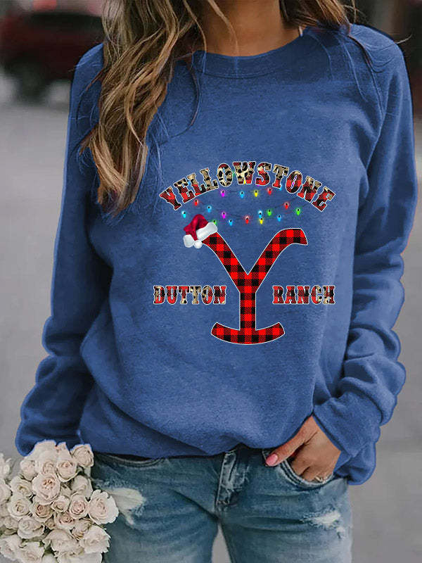 Womens Christmas Sweatshirt Favorite TV Show Y Letter Graphic Sweatshirt