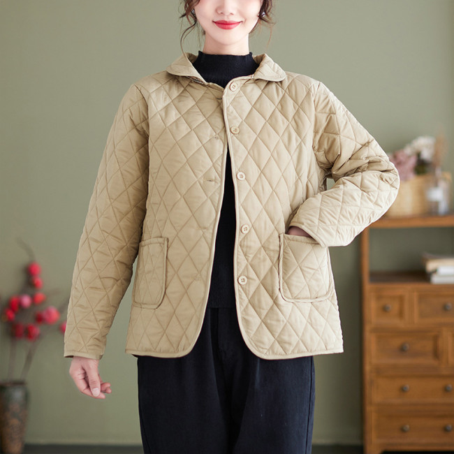 Womens Cotton Coat Quilted Jacket Light Weight Jacket for Women