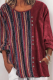 Womens Corduroy Blouse Vintage Tribal Pattern Crew Neck Loose Blouse Top